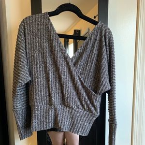 Express Ribbed Wrap Sweater